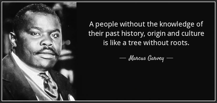 Black & white photo of Marcus Garvey