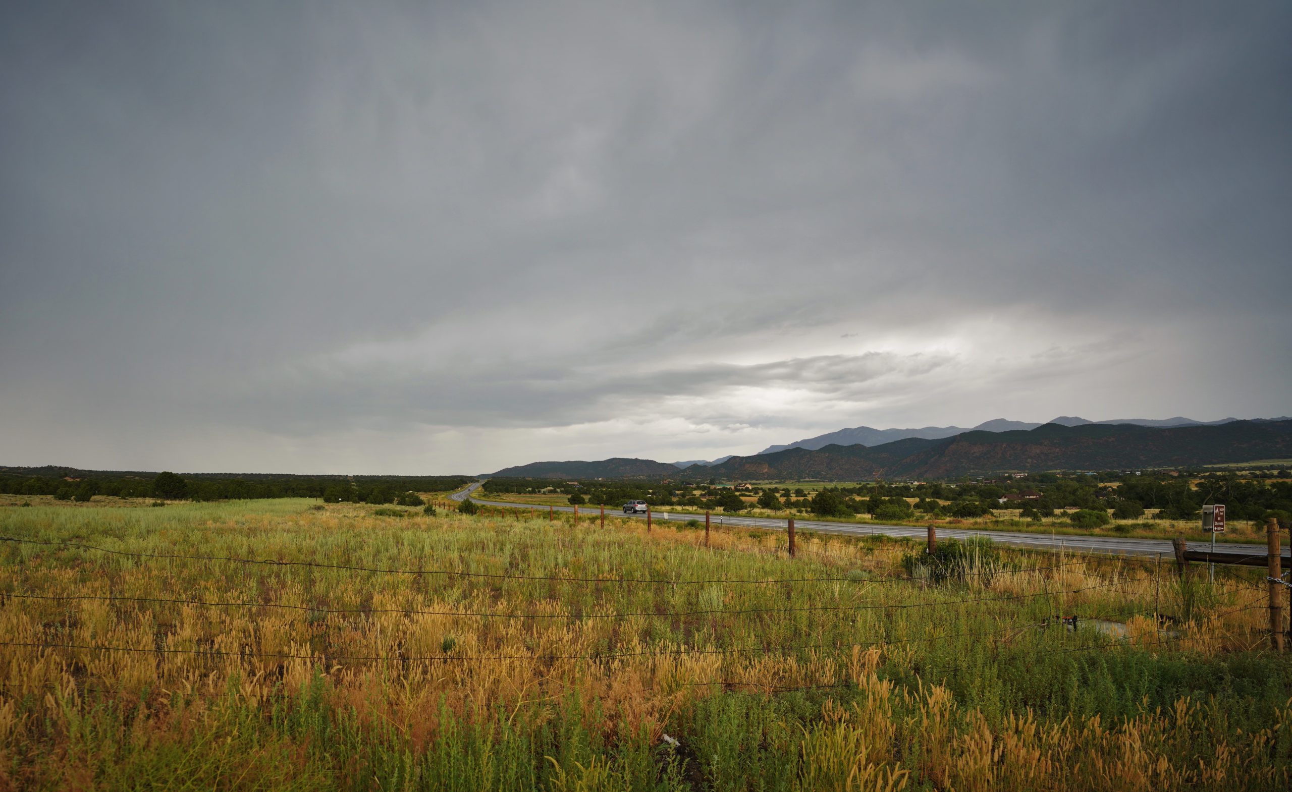 high mountain plains and rain clouds