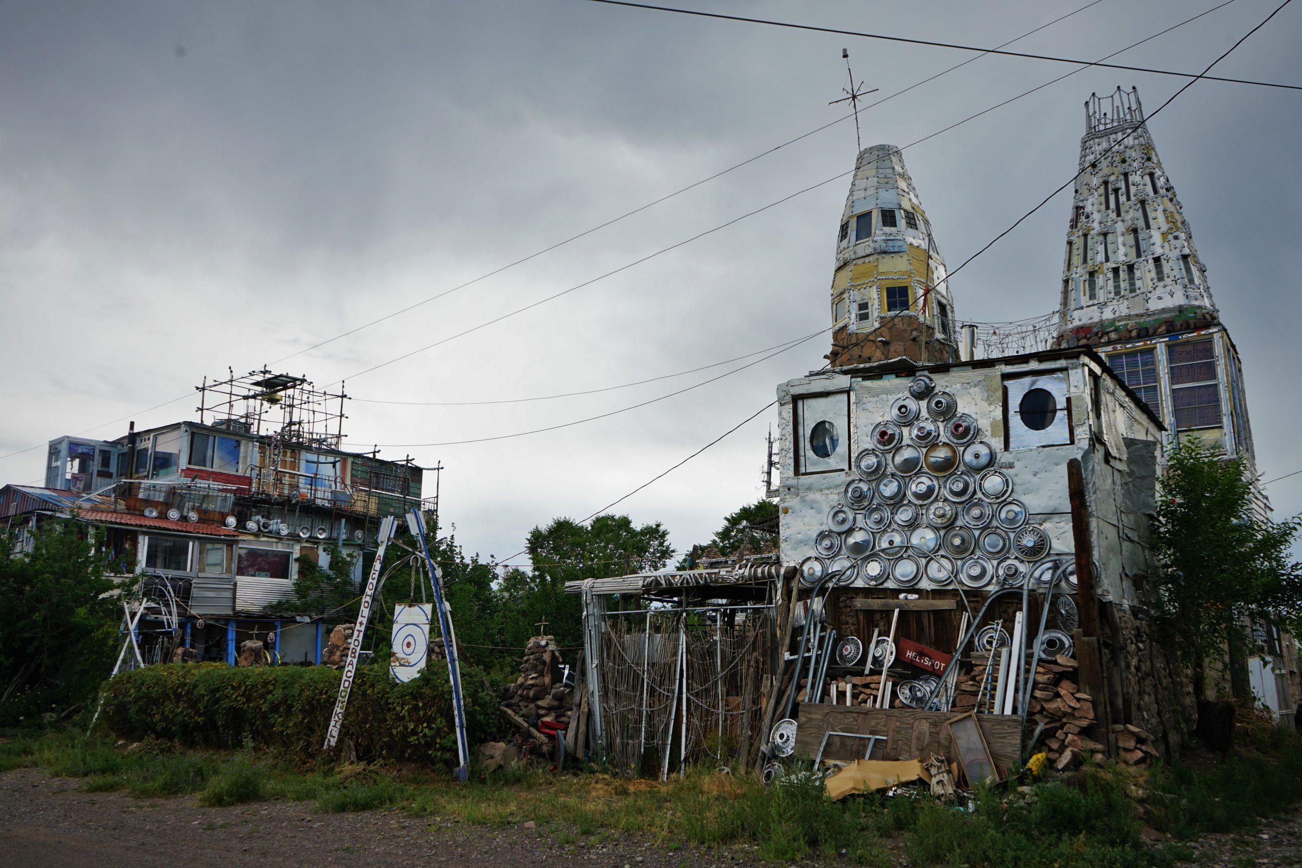 castle built with beer cans and aluminum scraps