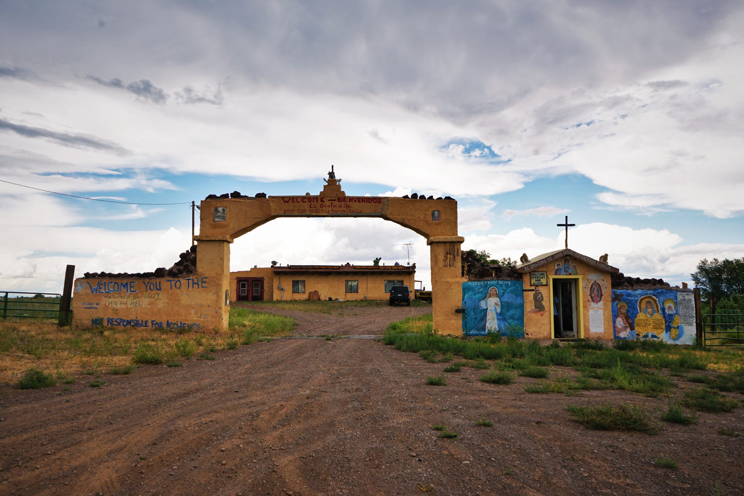 roadside chapel with grafitti