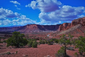 sandstone mountain in desert landscape