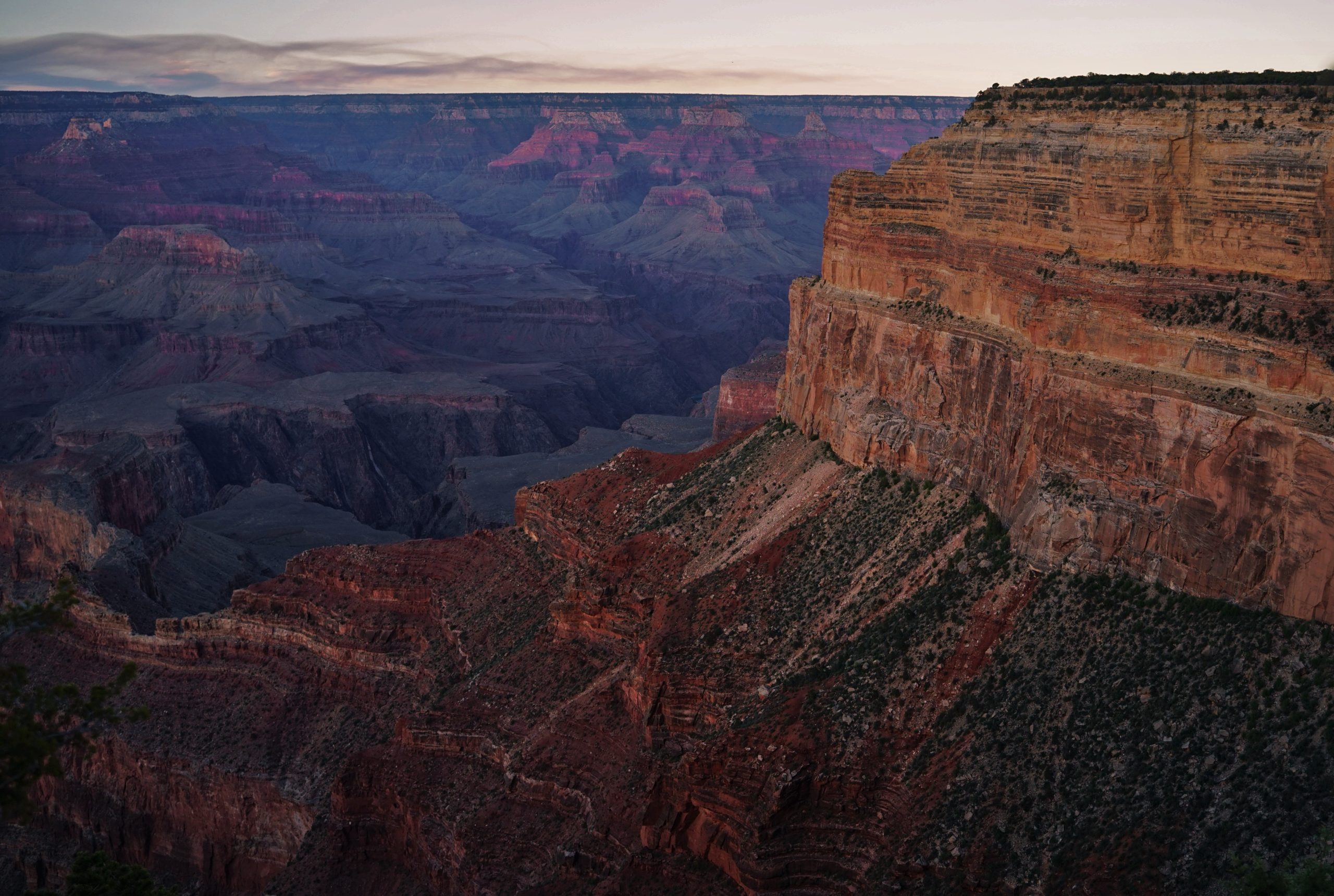 South Rim Grand Canyon at sunset