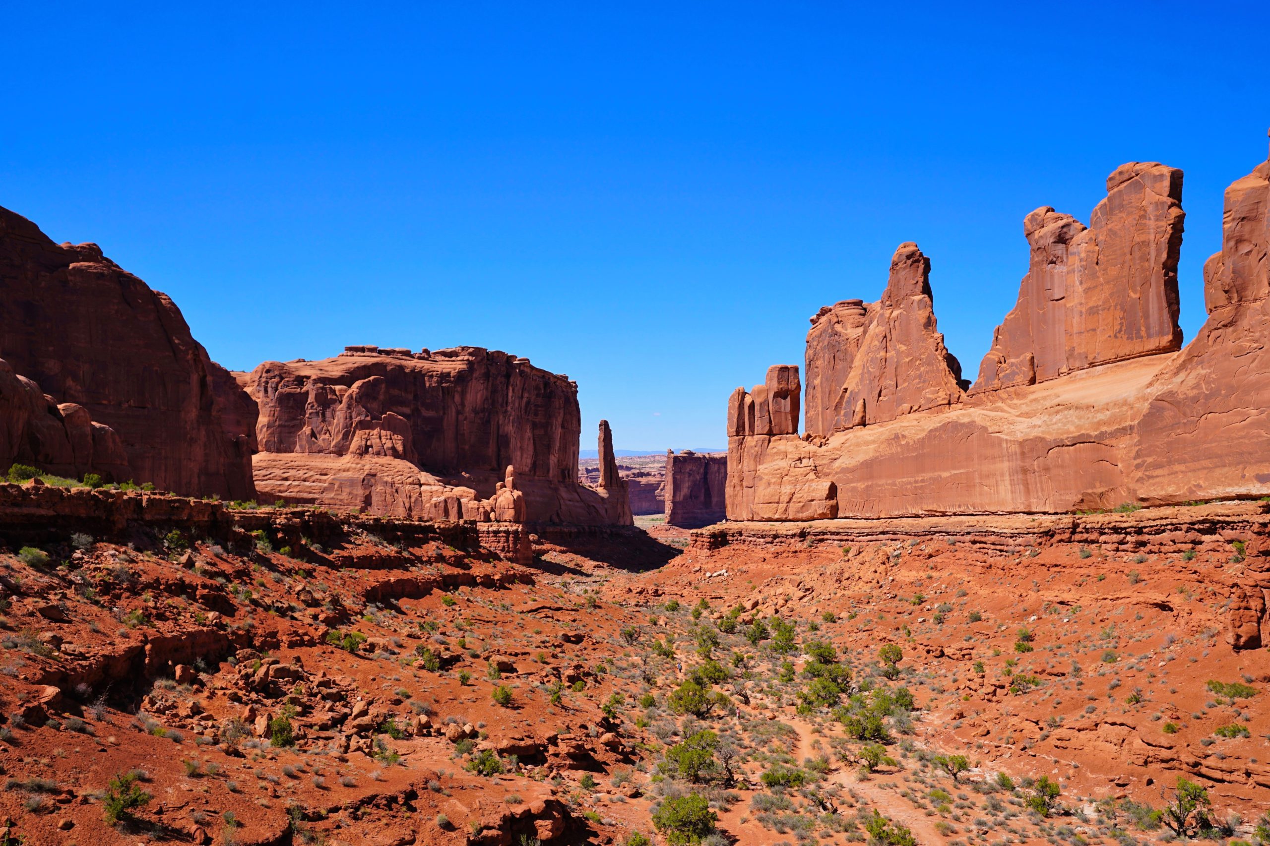 Sandstone cliffs with blue skies