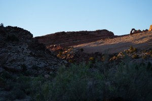 Small sandstone arch in the sunset
